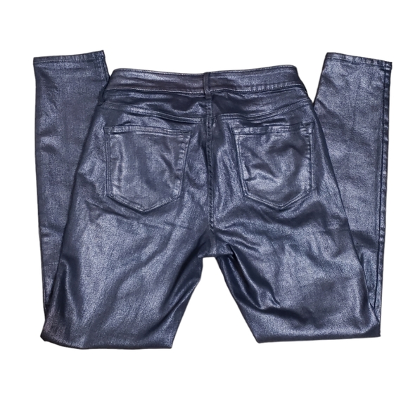 Old Navy Women's Rockstar Mid Rise Skinny Black Brown Copper Metalic Size 6 - Picture 13 of 14